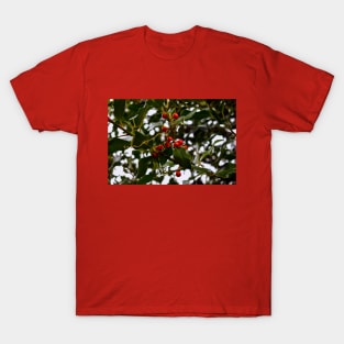 Holly Branch with Red Seeds T-Shirt